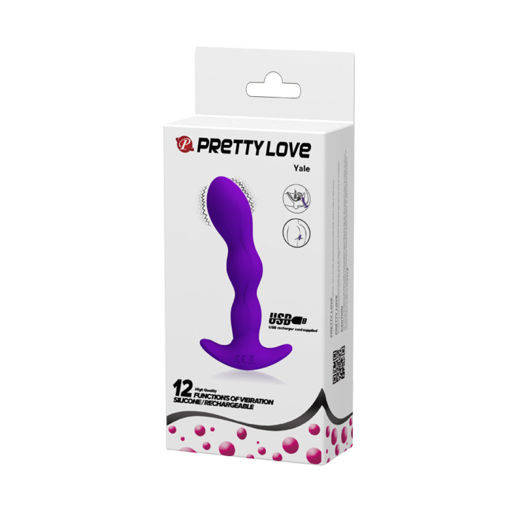 Pretty Love Yale Rechargeable Vibrating Silicone Anal Stimulator Purple