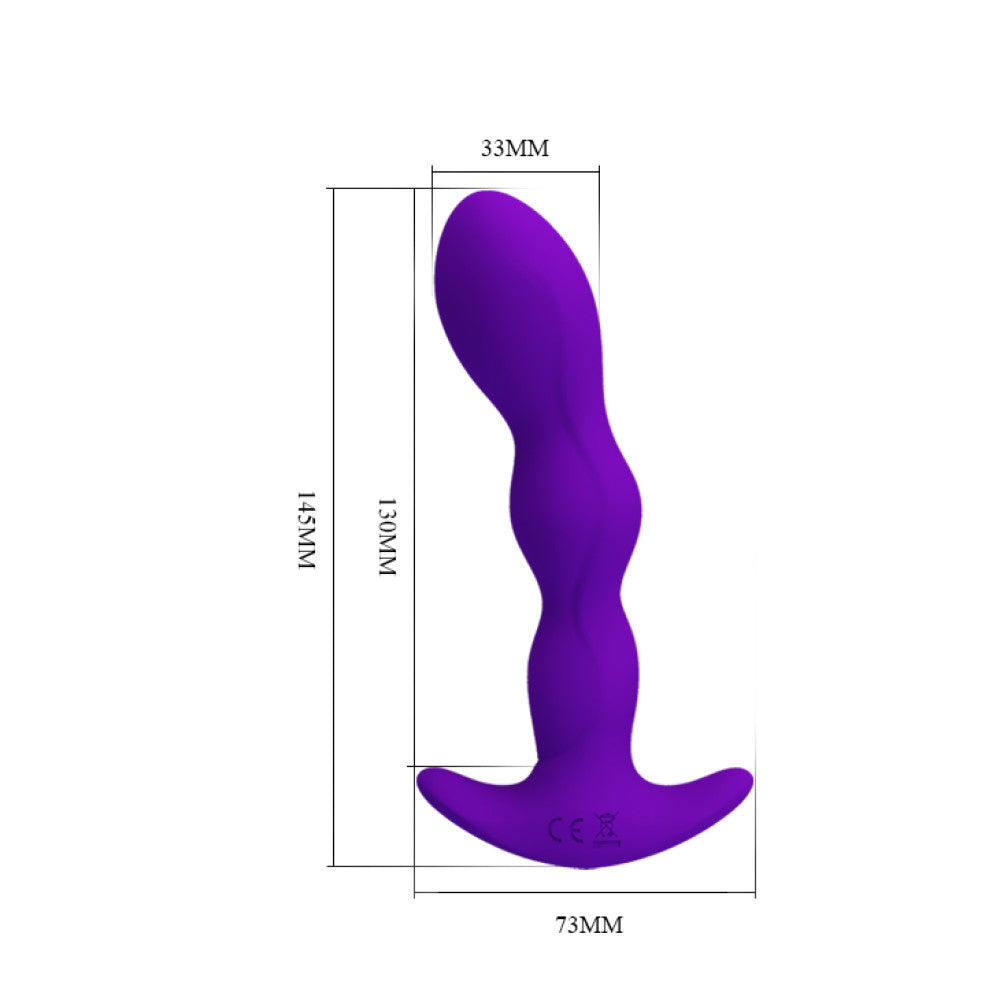 Pretty Love Yale Rechargeable Vibrating Silicone Anal Stimulator Purple