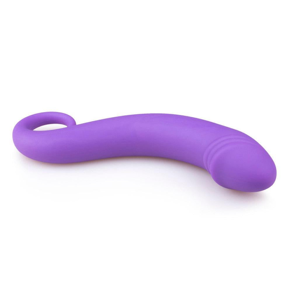 Curved Dong Silicone Anal Dildo Purple