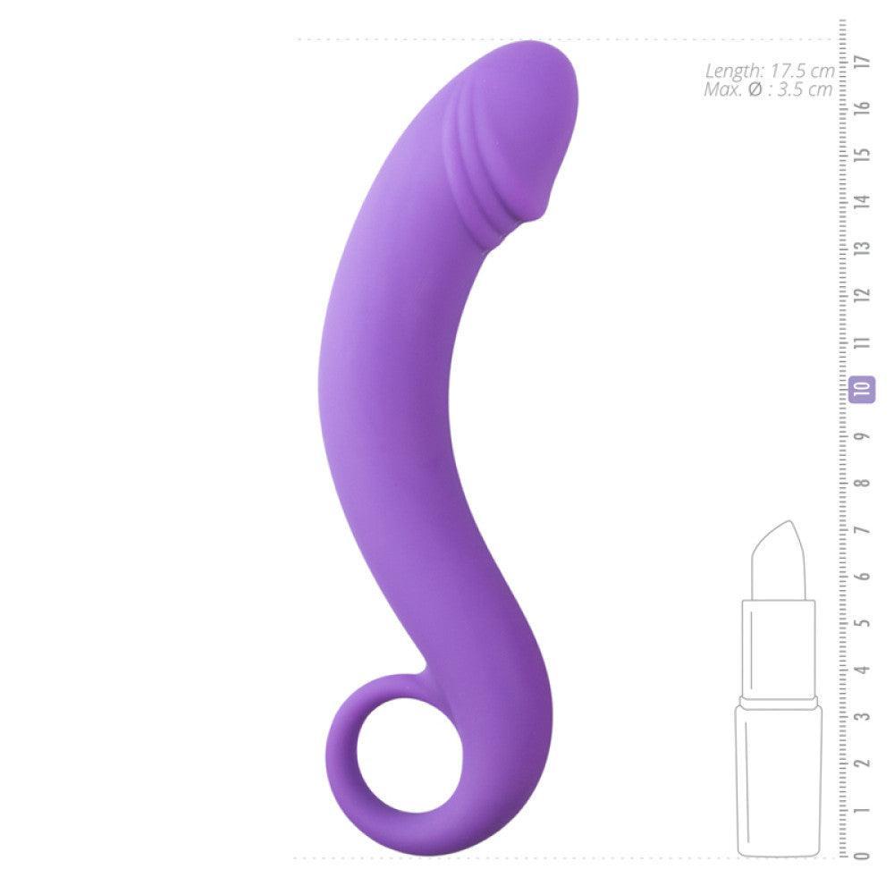 Curved Dong Silicone Anal Dildo Purple