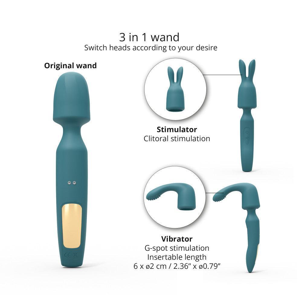 R-evolution 3 in 1 Wand Massager with Attachments R-evolution