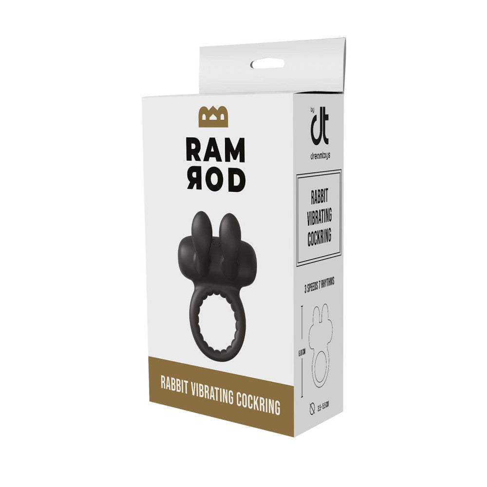 Rabbit Ramrod Rechargeable Silicone Cock Ring with Clitoris Stimulator