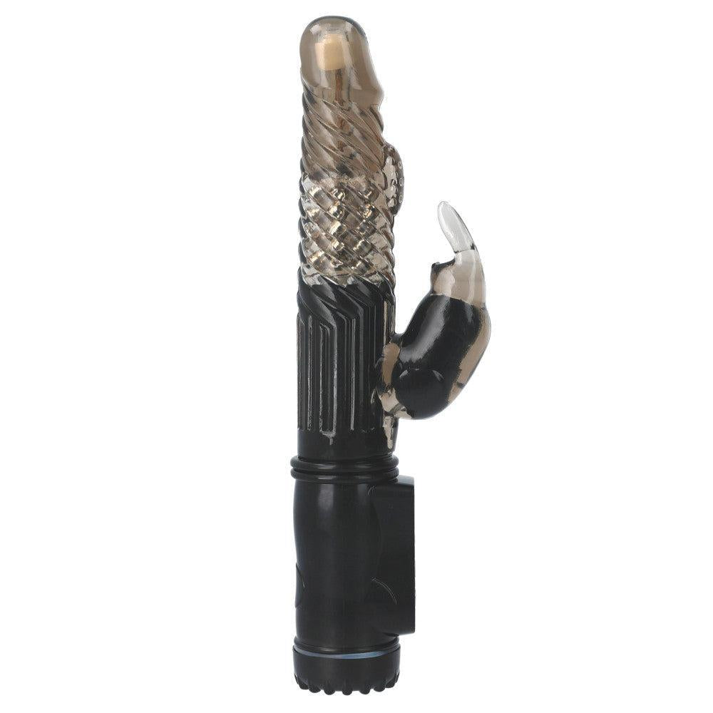 Rabbit Vibrator with Rotating End and Pearls GC Black