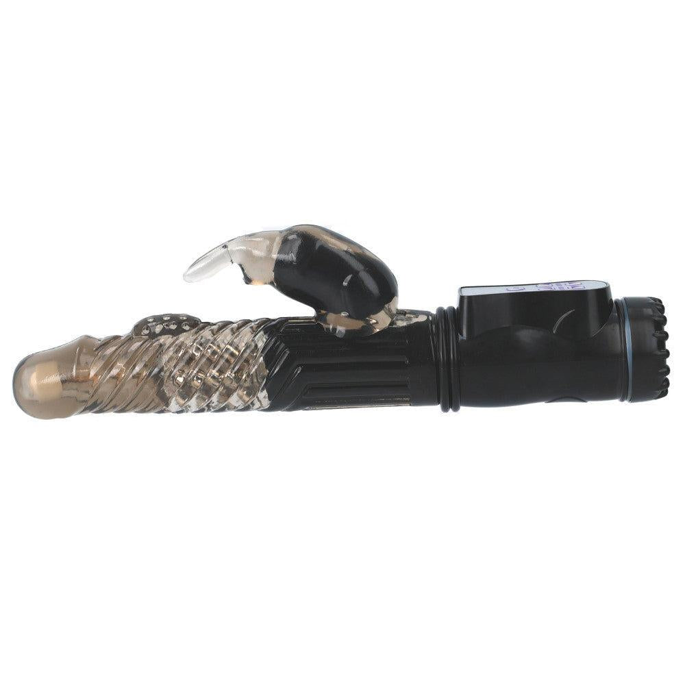 Rabbit Vibrator with Rotating End and Pearls GC Black