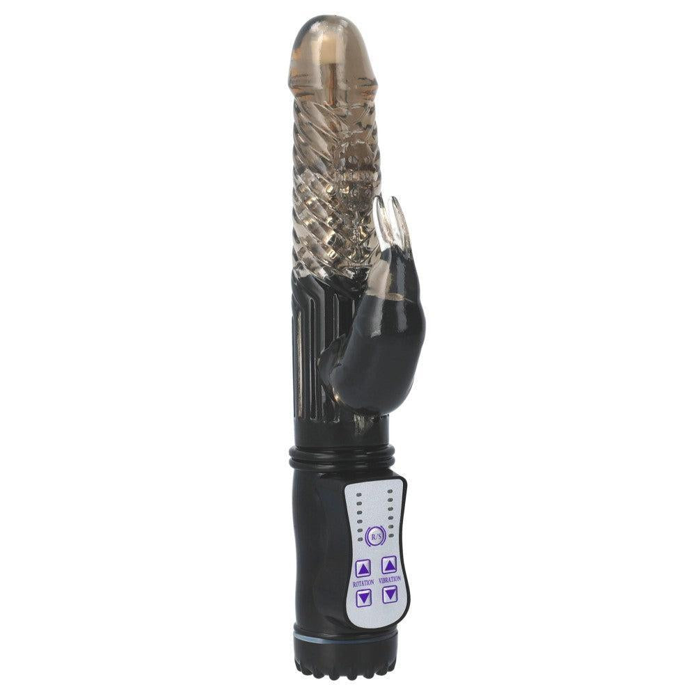 Rabbit Vibrator with Rotating End and Pearls GC Black