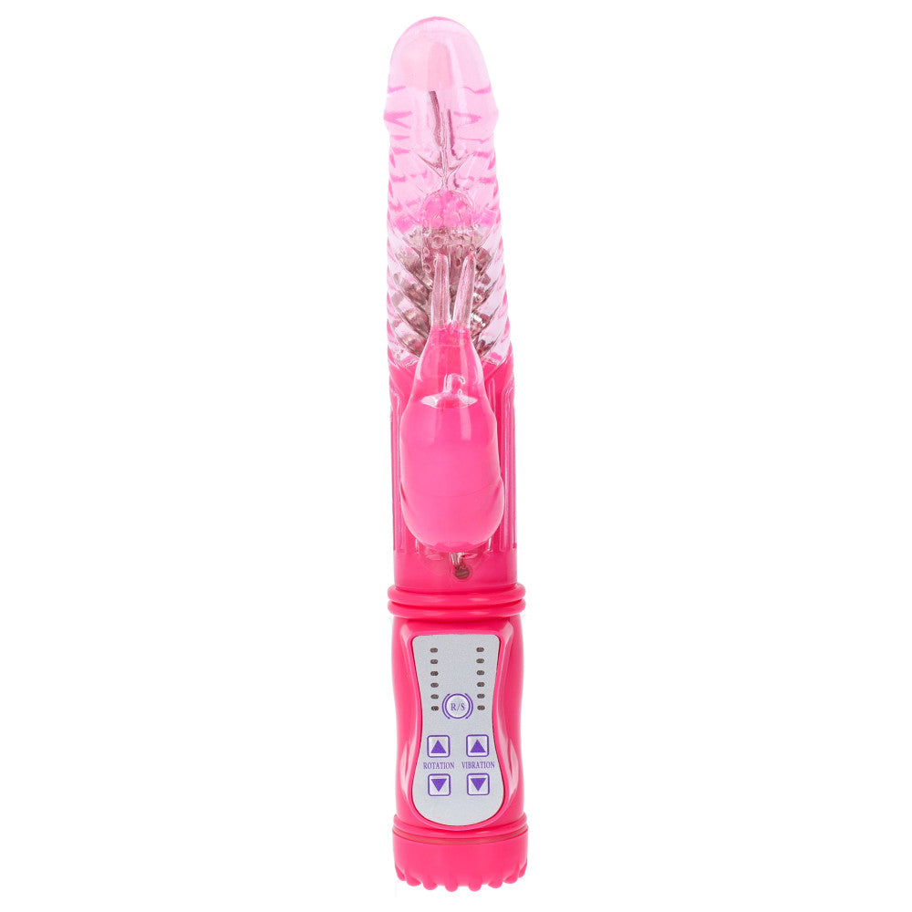 Rabbit Vibrator with Rotating End and Pearls GC Pink