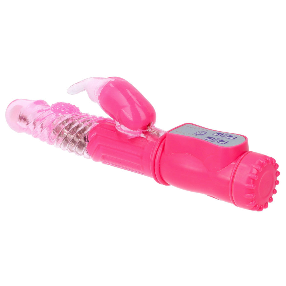 Rabbit Vibrator with Rotating End and Pearls GC Pink