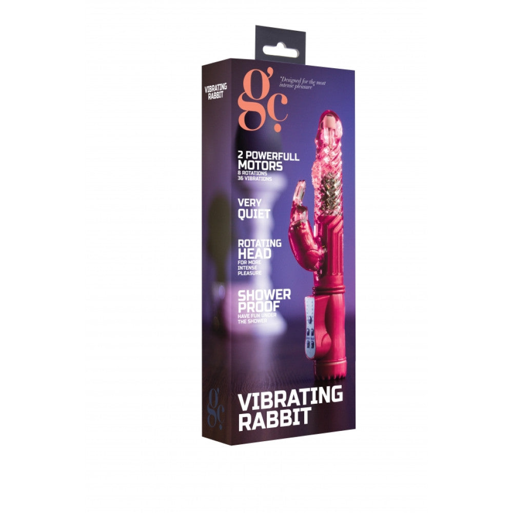 Rabbit Vibrator with Rotating End and Pearls GC Pink