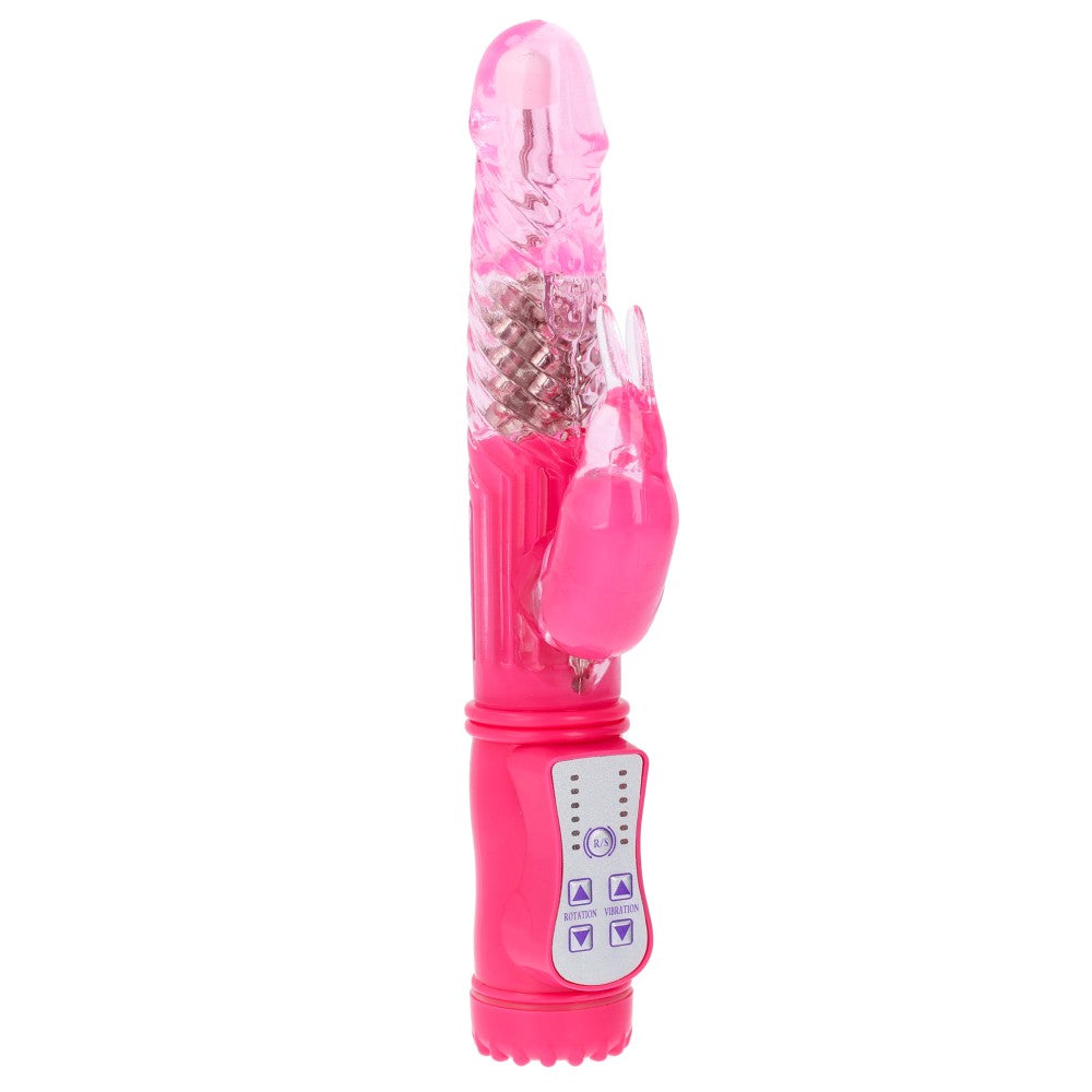 Rabbit Vibrator with Rotating End and Pearls GC Pink