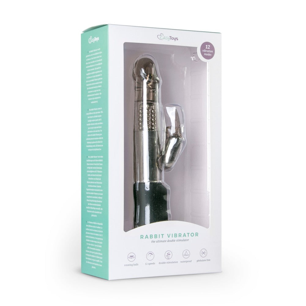 Rabbit Vibrator with Rotating Head & Pearls