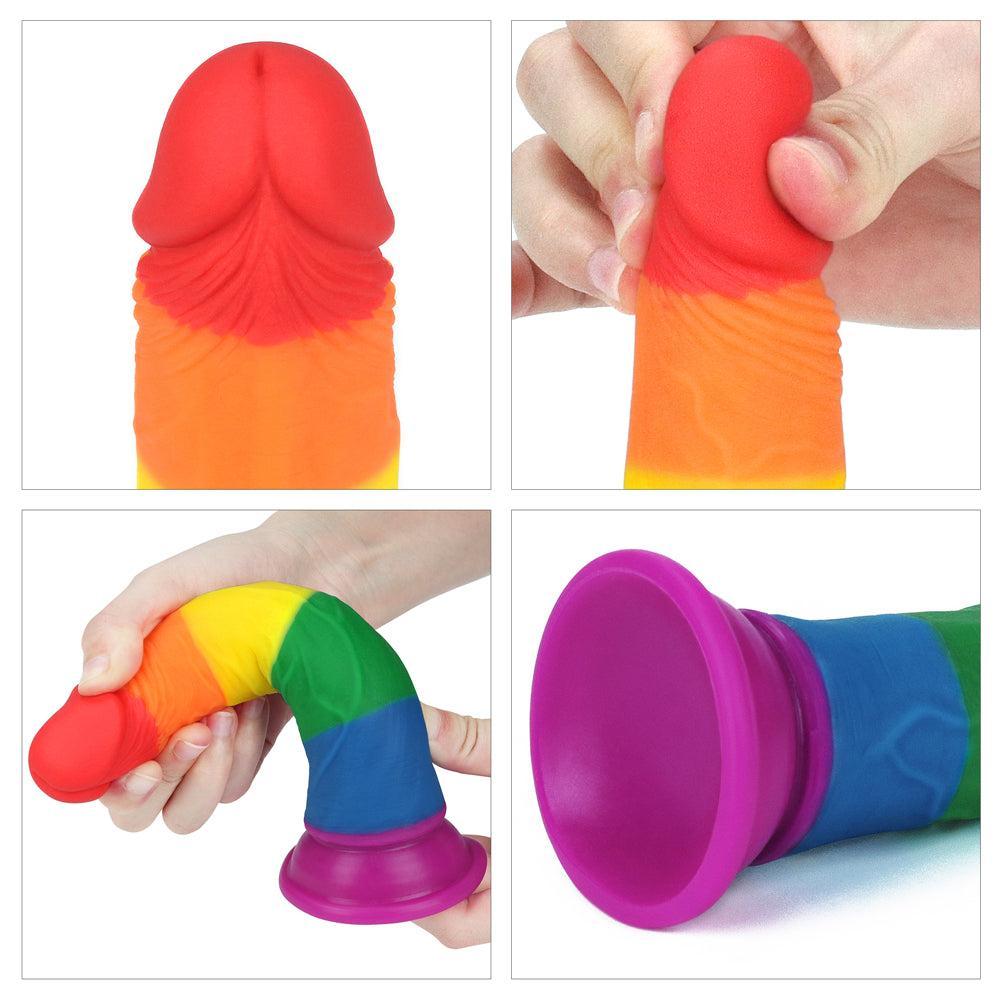 Rainbow Pride Realistic Dildo 7"