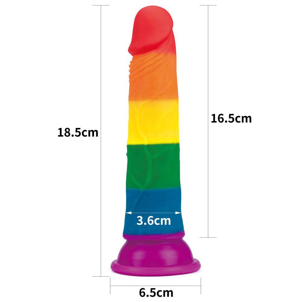 Rainbow Pride Realistic Dildo 7"