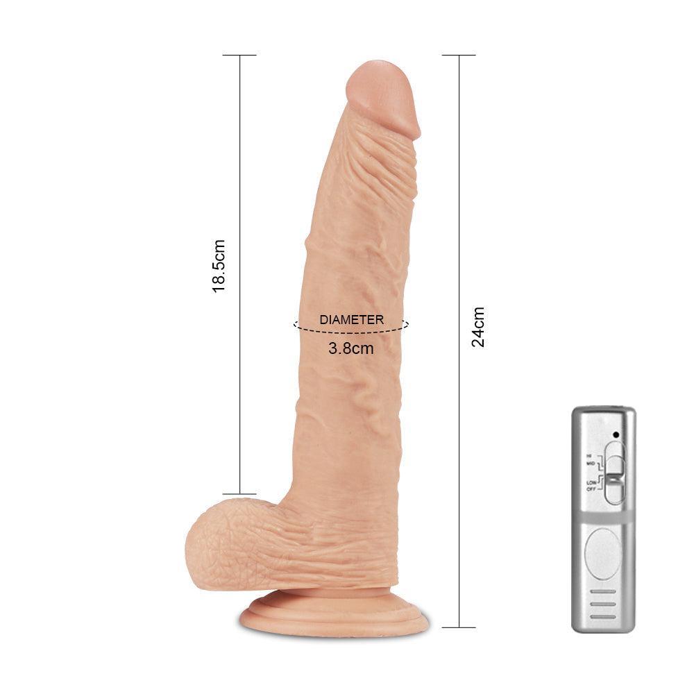 Real Extreme Realistic Vibrating Dildo 9.5"