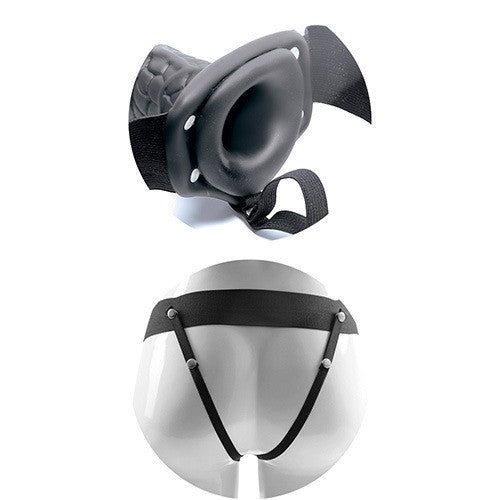 Real Rapture Air Feeling 8" Hole Unisex Penis Belt Black