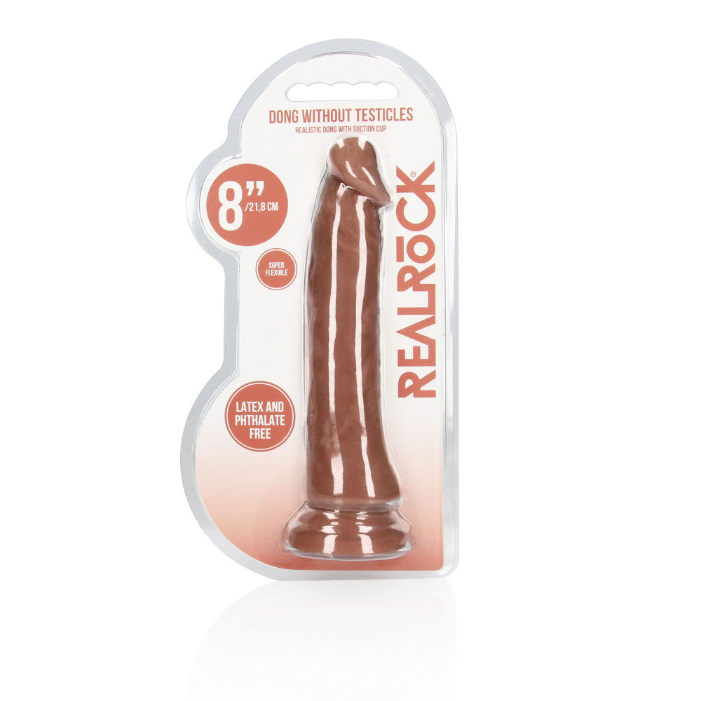 Real Rock 8'' Mocha Flexible Realistic Cyber Skin Dildo