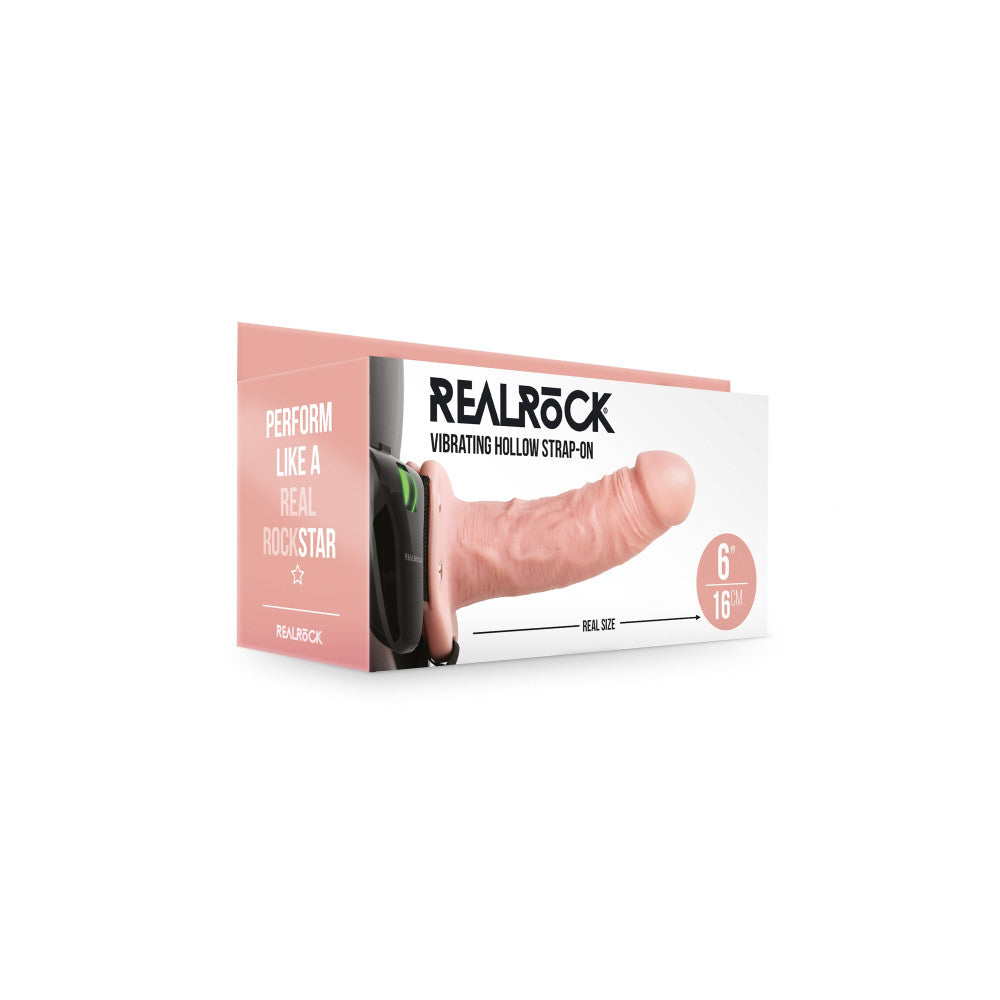 Real Rock Adjustable Strap-On Vibrating 6" Dildo