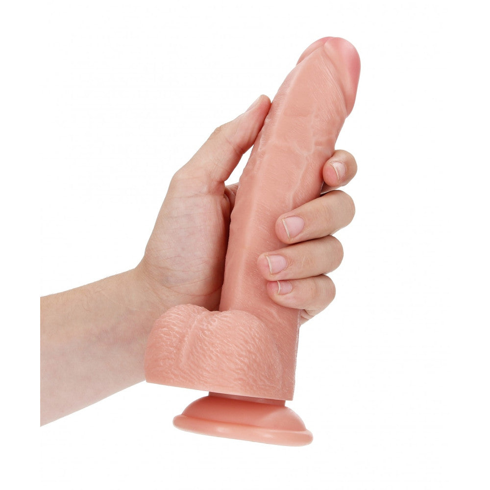 Real Rock Curved 8" Realistic Testicle Dildo