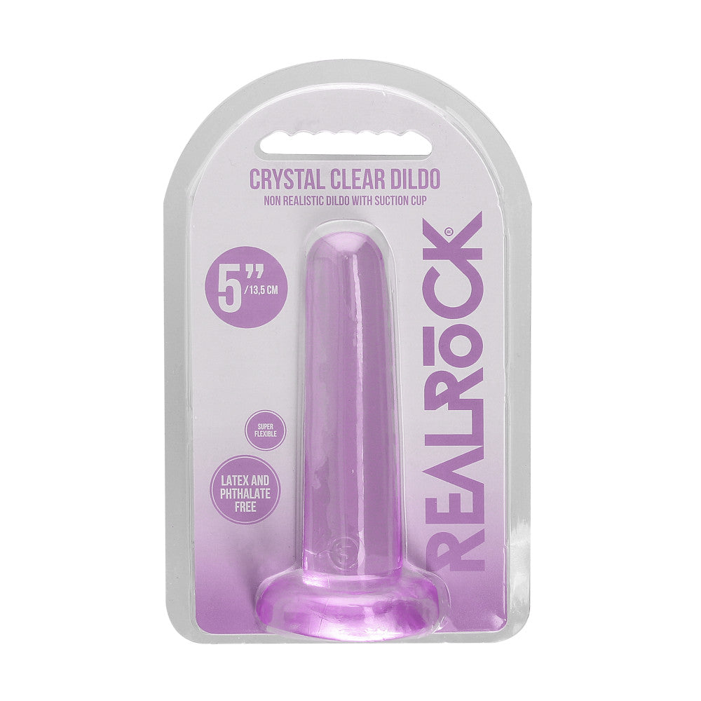 Real Rock Flexible Jelly Dildo 5" Purple