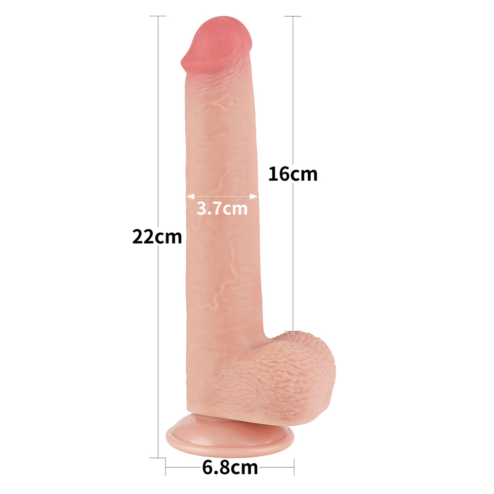 Realistic Dildo Sliding-Skin Dong 9"