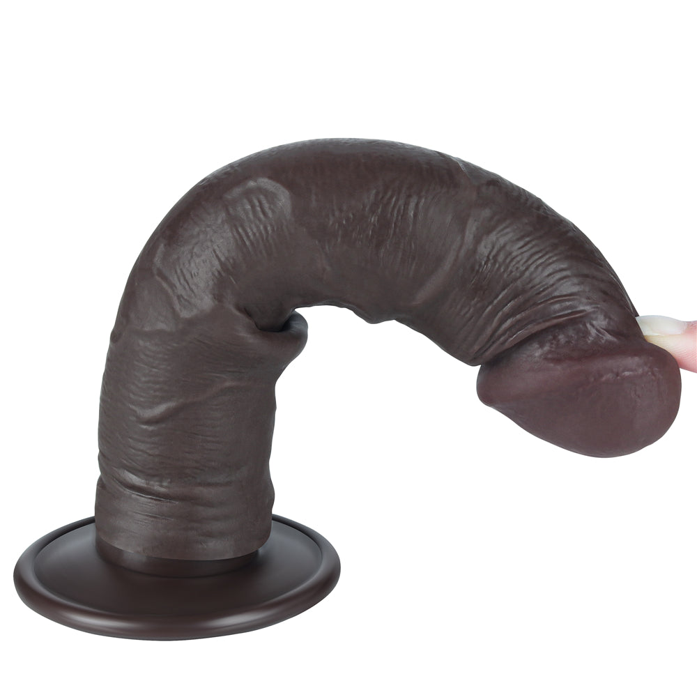 Realistic Double Layer Sliding-Skin Dildo 8"