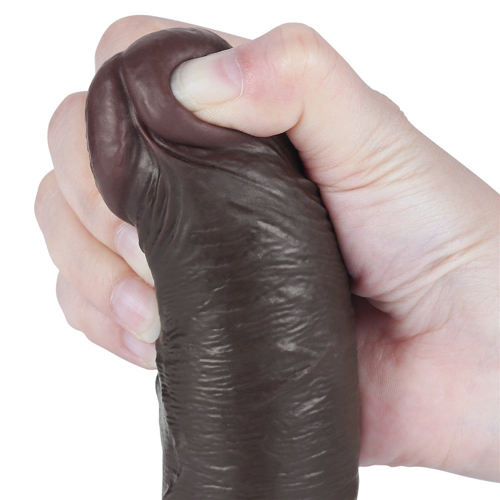 Realistic Double Layer Sliding-Skin Dildo 8"