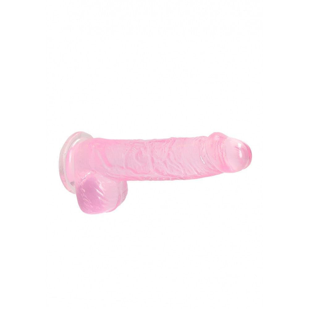 Crystal Clear Realistic Suction Cup Dildo 6.7" Pink