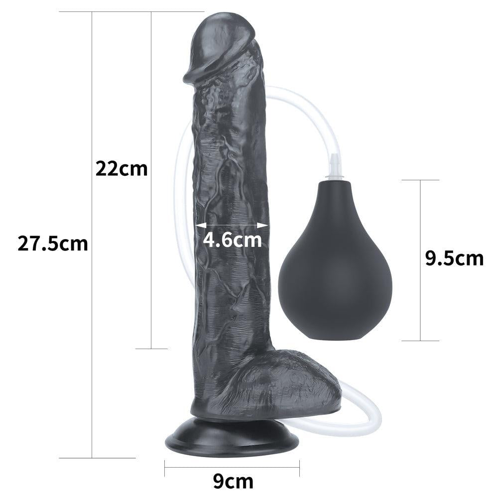 Squirt Extreme Realistic Ejaculating Dildo 11" Black