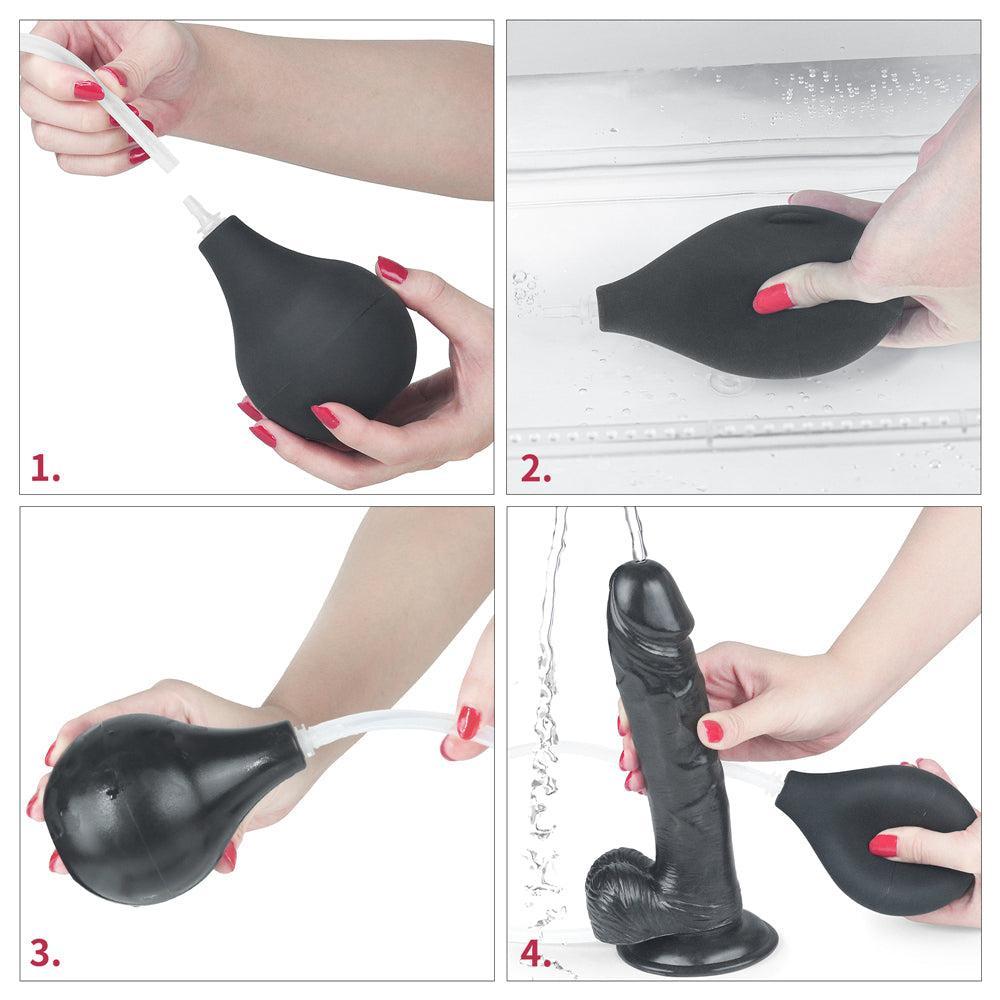 Squirt Extreme Realistic Ejaculating Dildo 11" Black