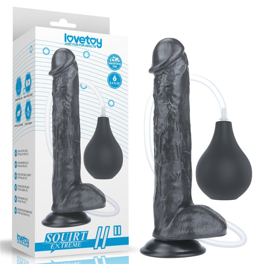 Squirt Extreme Realistic Ejaculating Dildo 11" Black