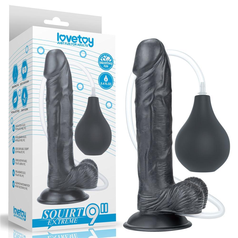 Squirt Extreme Realistic Ejaculating Dildo 9" Black