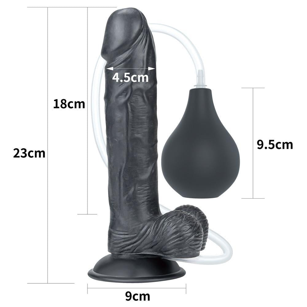 Squirt Extreme Realistic Ejaculating Dildo 9" Black