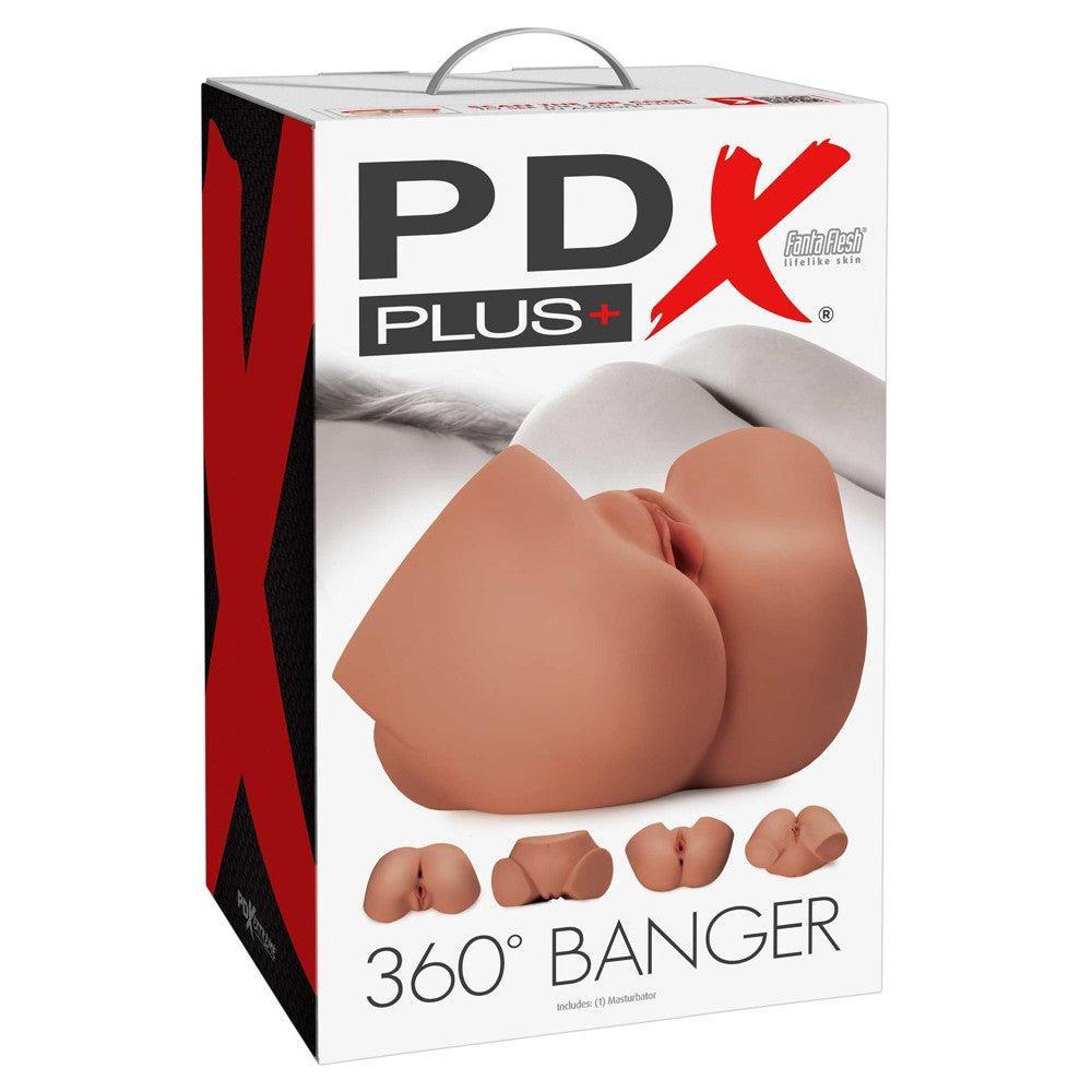 Realistic vagina and anus masturbator PDX Plus 360 Banger mocha