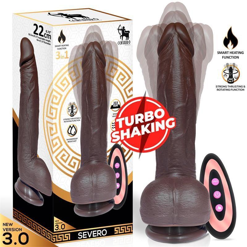 Realistic vibrating dildo with thrusts, rotation, heating and remote control Severo