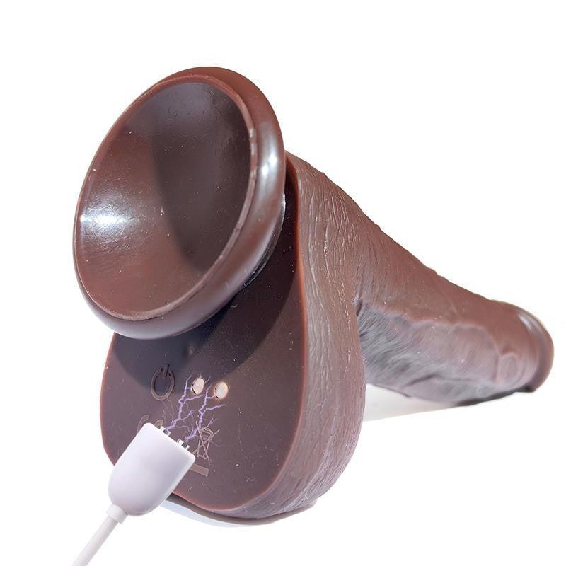 Realistic vibrating dildo with thrusts, rotation, heating and remote control Severo