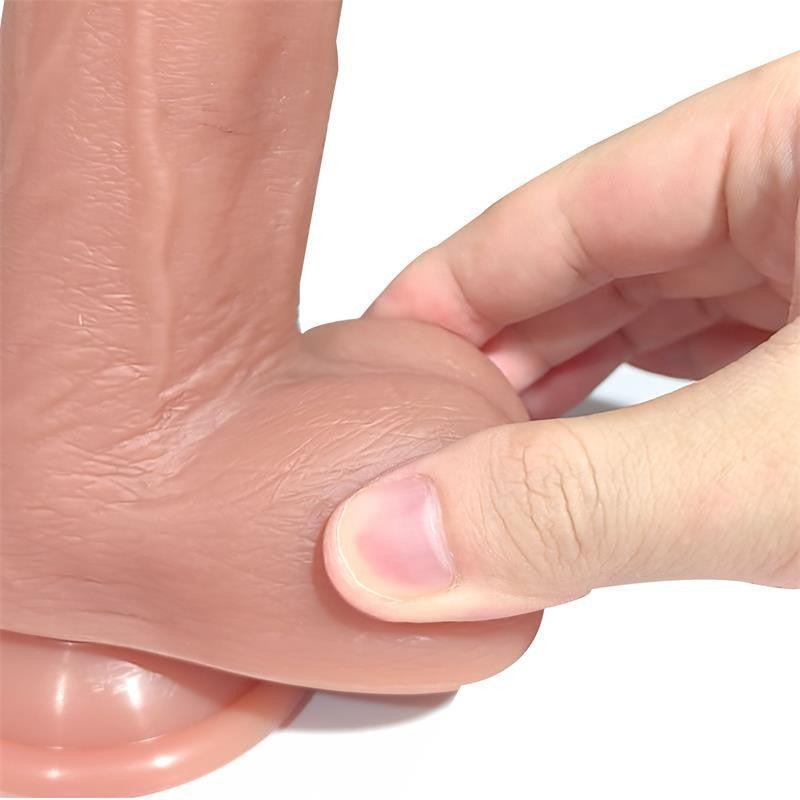 Realistic vibrating dildo with thrusts, rotation, heating and remote control Tiberio