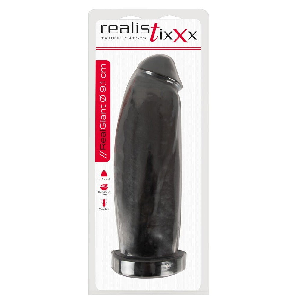 Realistixxx Real Giant 9.1cm Black Dildo
