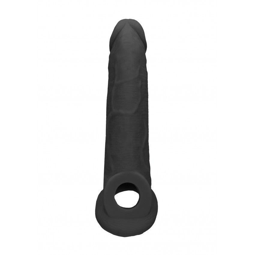 Realrock cyber leather penis extender and thickener black