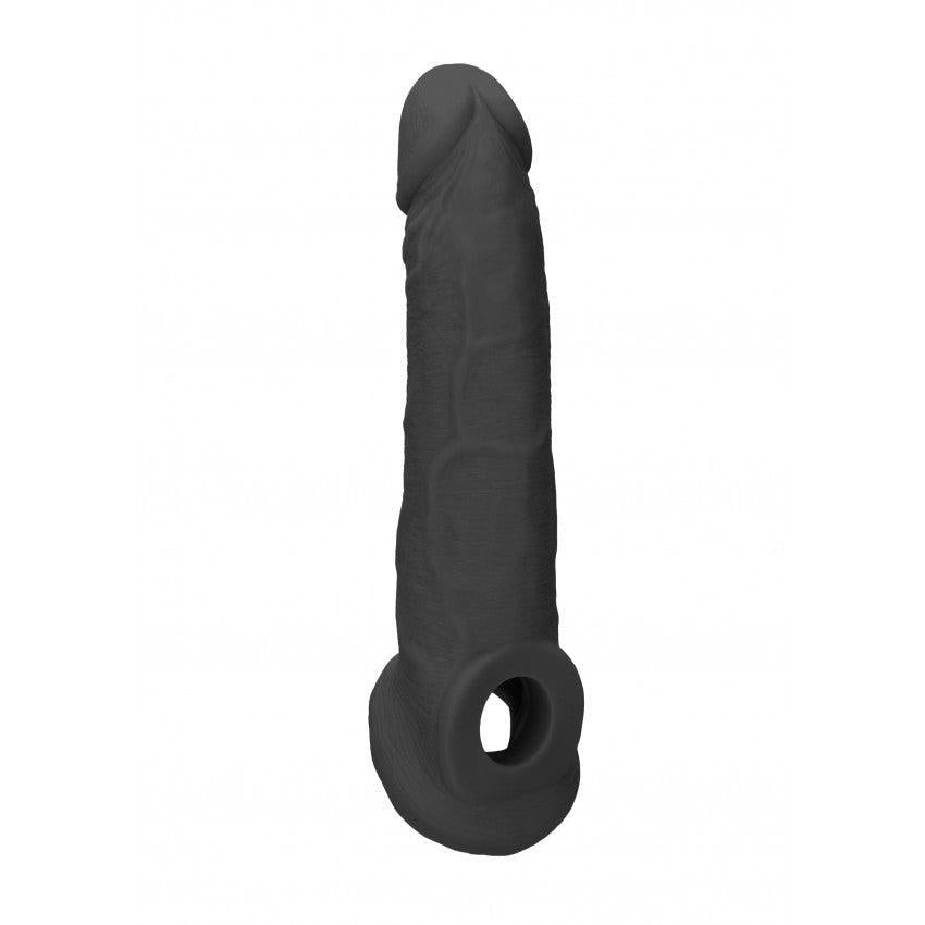 Realrock cyber leather penis extender and thickener black