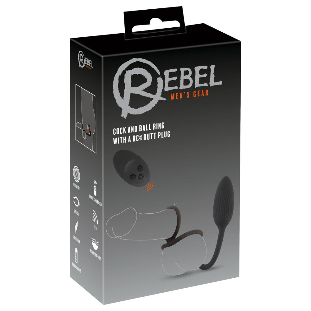 Rebel RC Butt Plug Silicone Butt Plug with Remote Control & Cock Ring