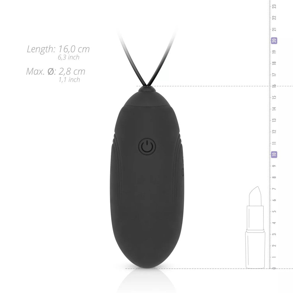 Rechargeable Silicone Vibro Egg with Remote Luv Egg Black