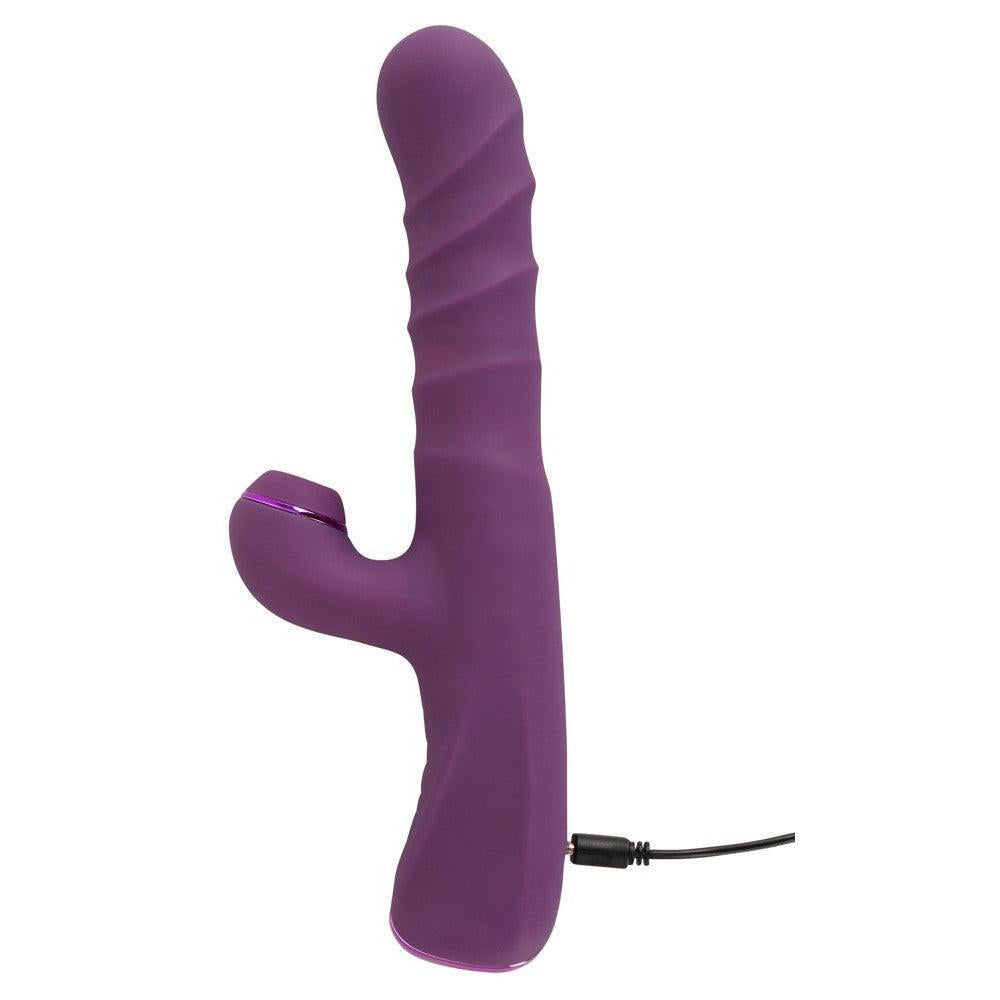 Rechargeable Thumping Rabbit Vibrator with 3 Motors and Thumping Javida Purple