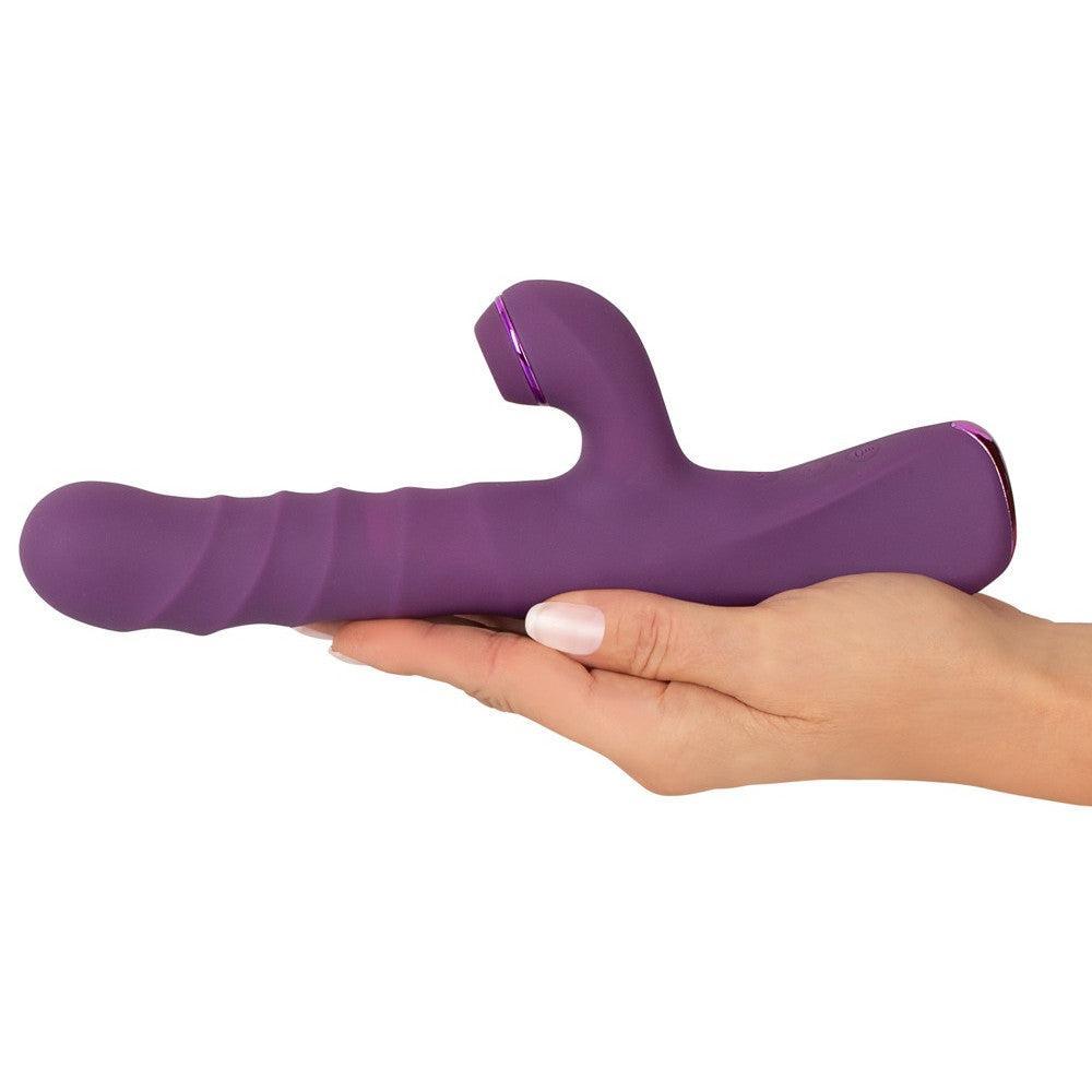 Rechargeable Thumping Rabbit Vibrator with 3 Motors and Thumping Javida Purple