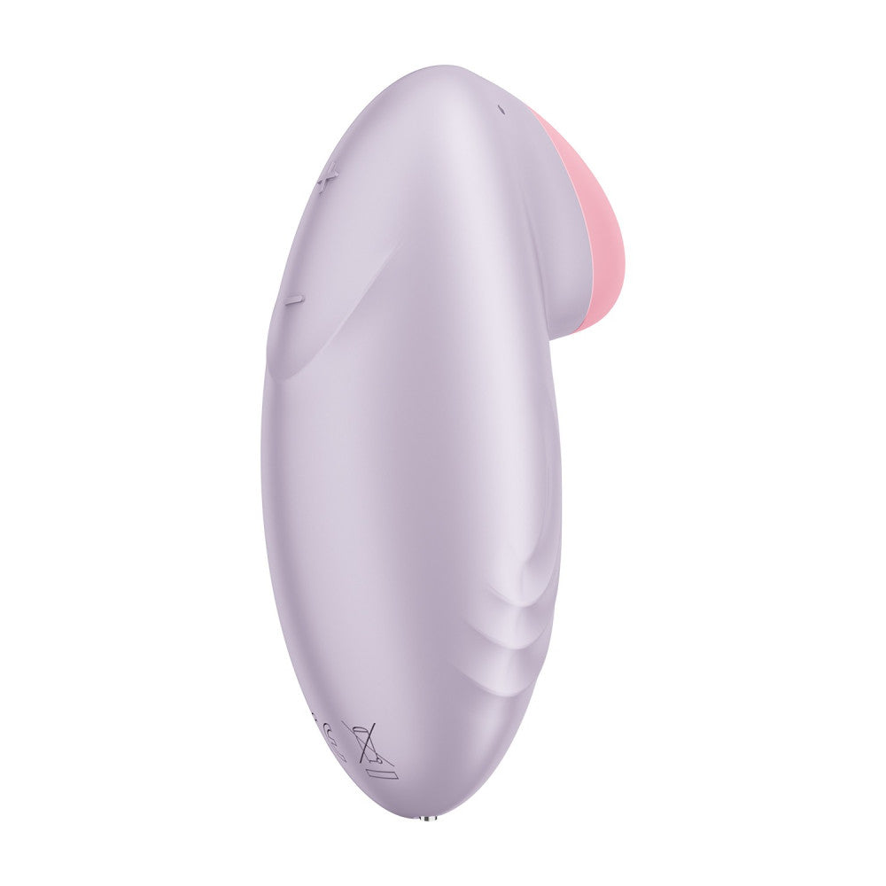 Rechargeable compact clitoris stimulator with App Satisfyer Tropical Tip purple