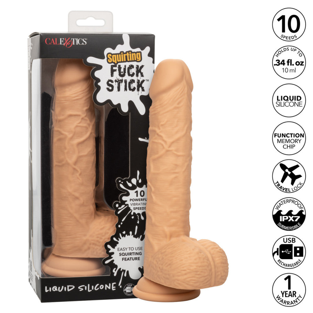 Squirting Fuck Stick Rechargeable Silicone Vibrating & Ejaculation Dildo