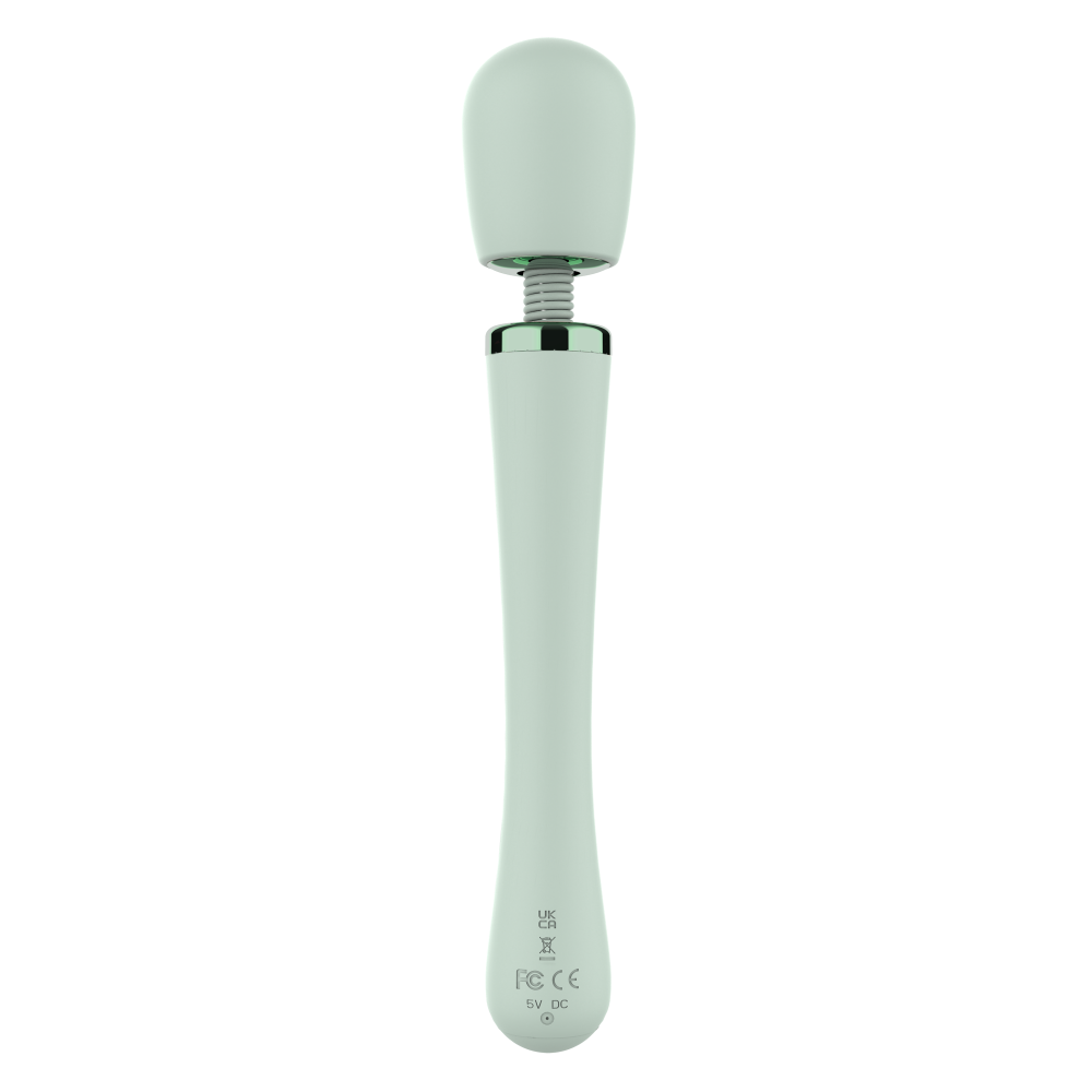Rechargeable silicone massager Glam XL Wand green