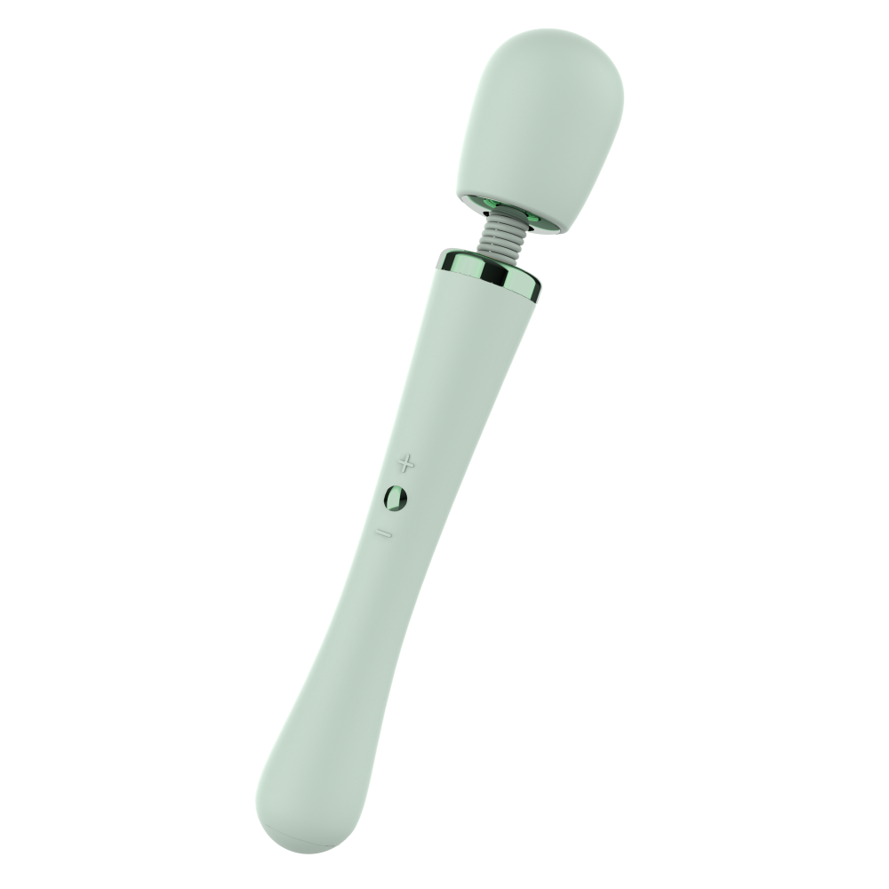 Rechargeable silicone massager Glam XL Wand green