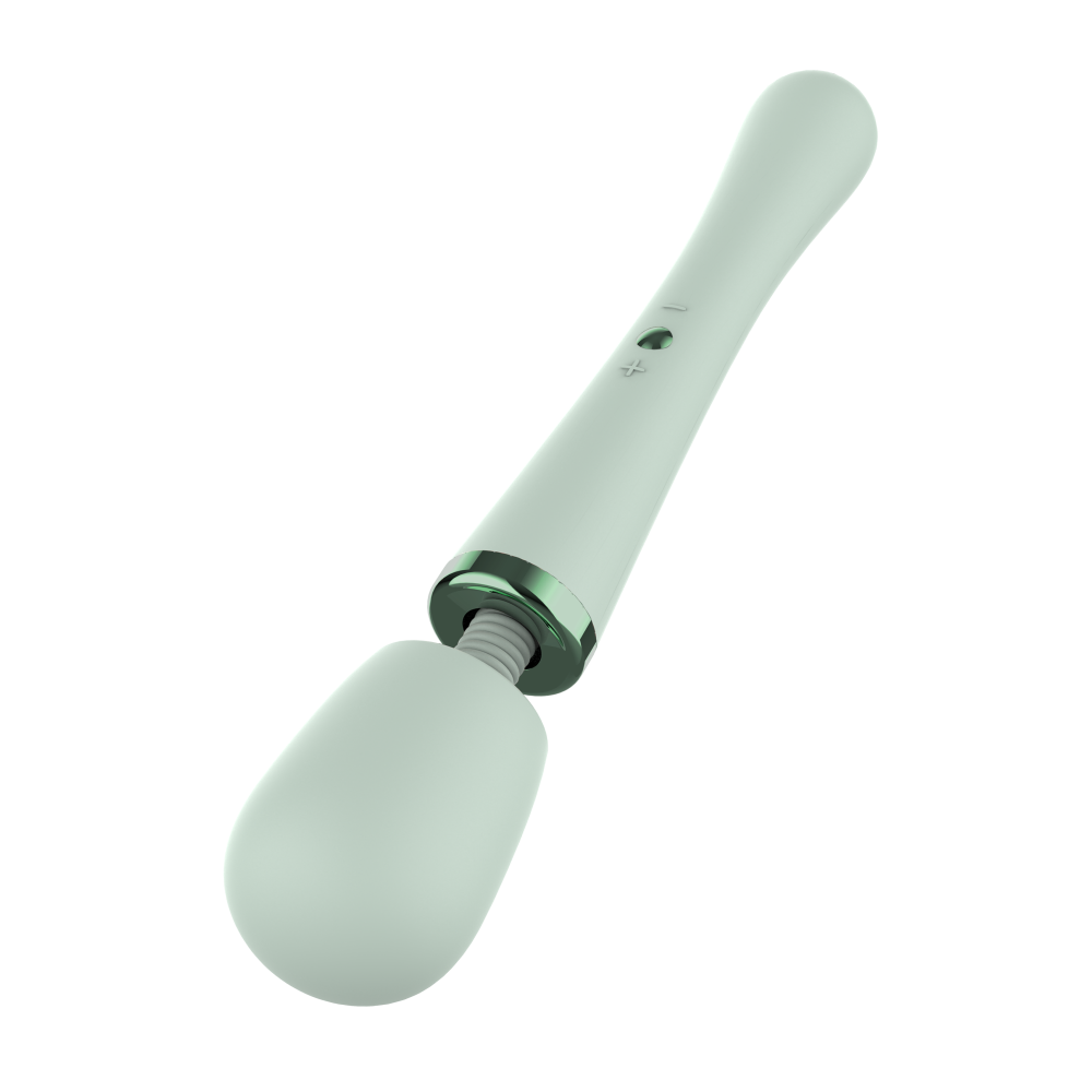 Rechargeable silicone massager Glam XL Wand green