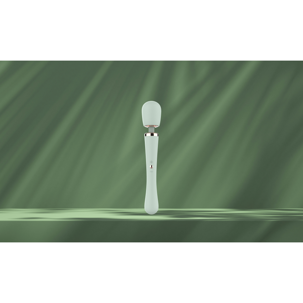 Rechargeable silicone massager Glam XL Wand green