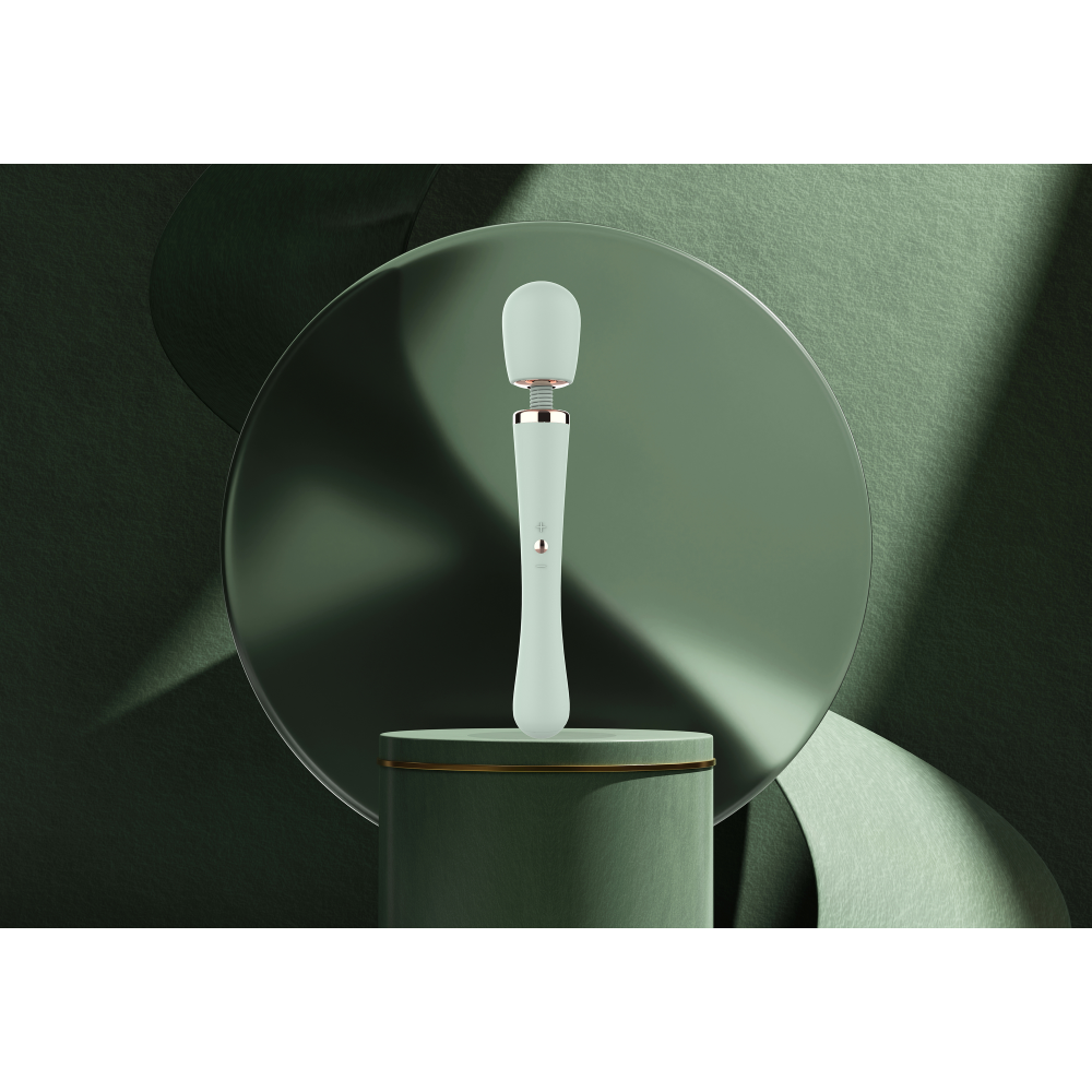 Rechargeable silicone massager Glam XL Wand green