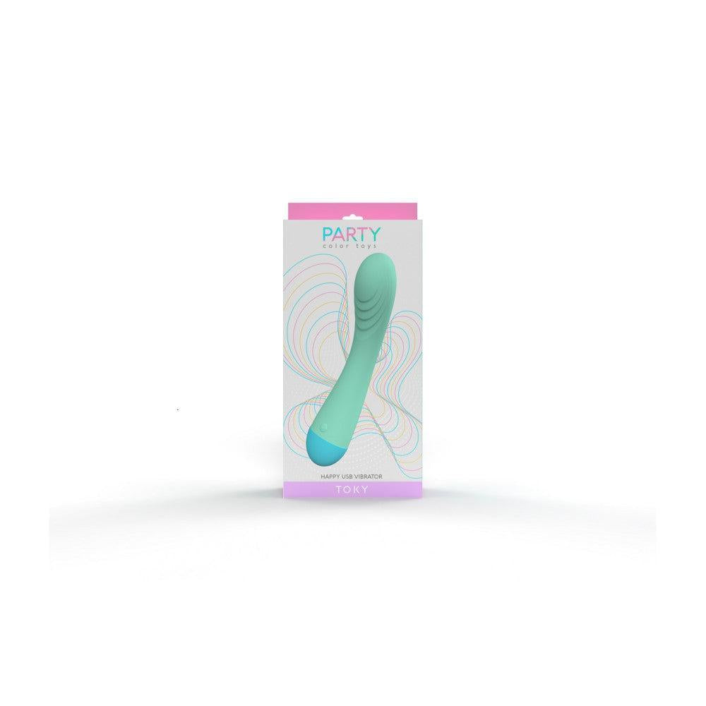 Rechargeable silicone vibrator Toky blue